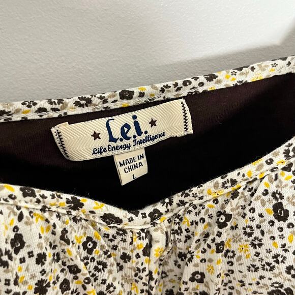 Vintage Lei Y2K Tank Top Women Large Cream Ditsy Floral Coquette Fairy Deadstock - Picture 4 of 10